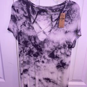 black and white marble tye dye tee